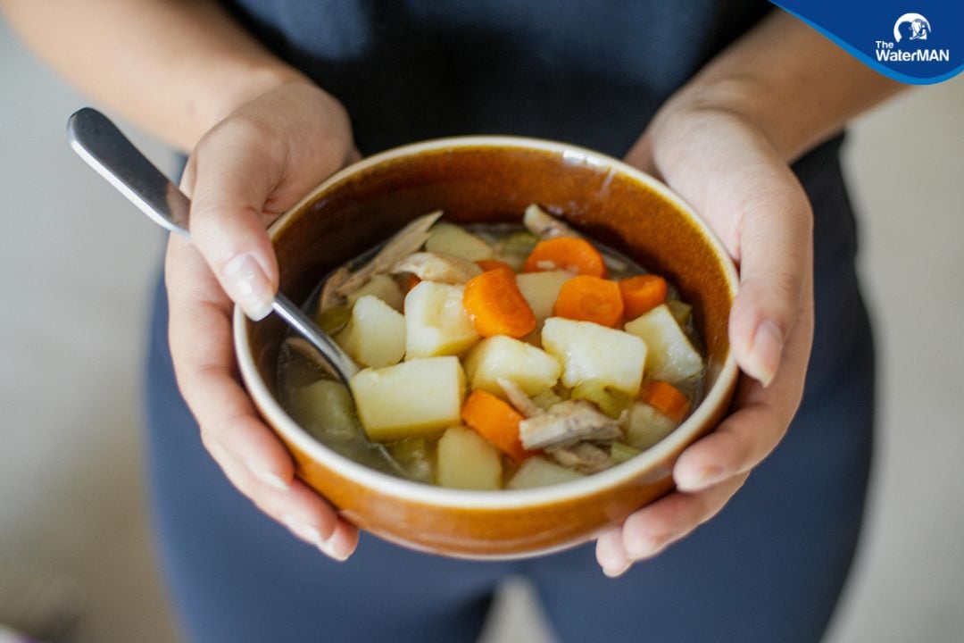 Canh khoai tây rau củ