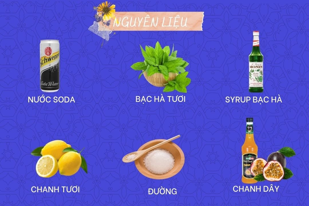 Các nguyên liệu của mojito chanh dây