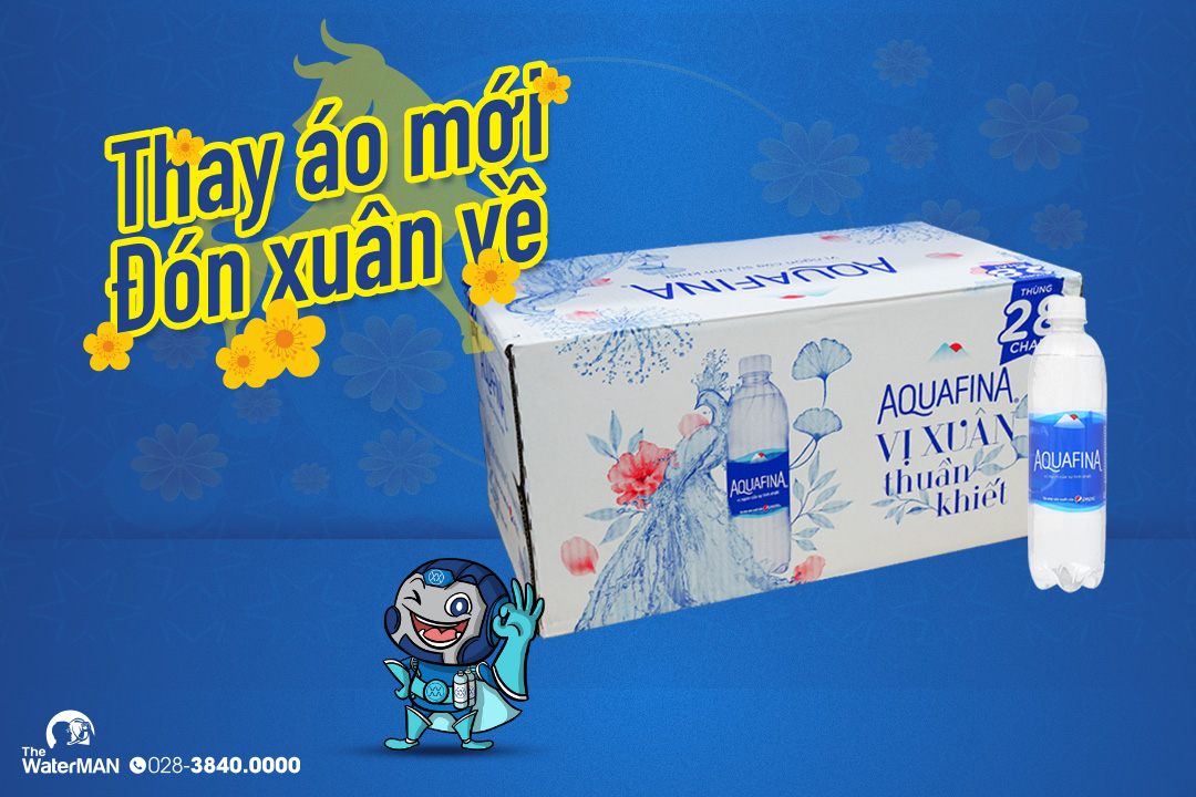 Nhãn hiệu mới của thùng nước Aquafina 500ml