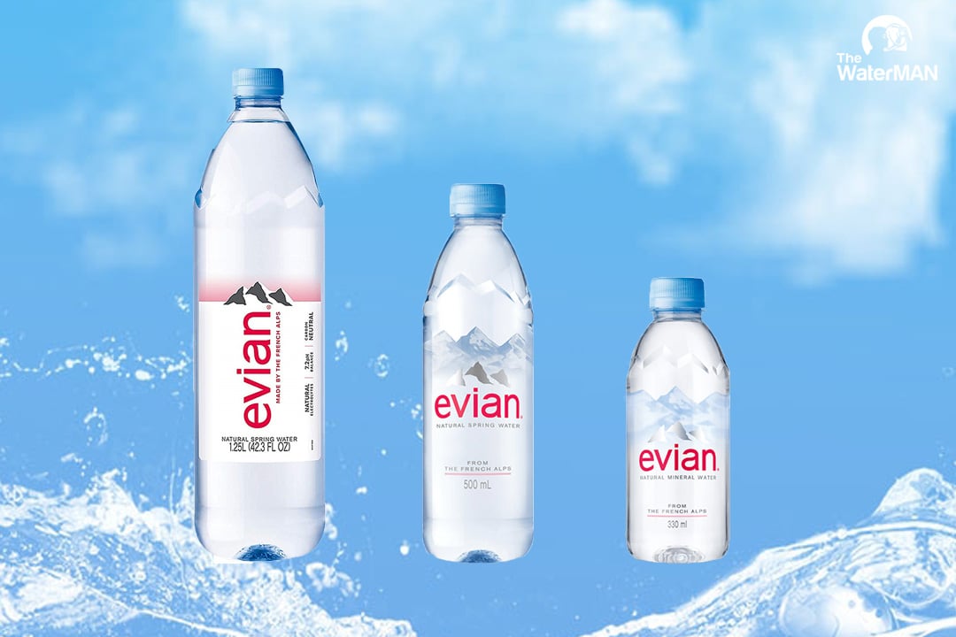 Quy cách đóng chai dạng vừa và nhỏ của nước khoáng Evian