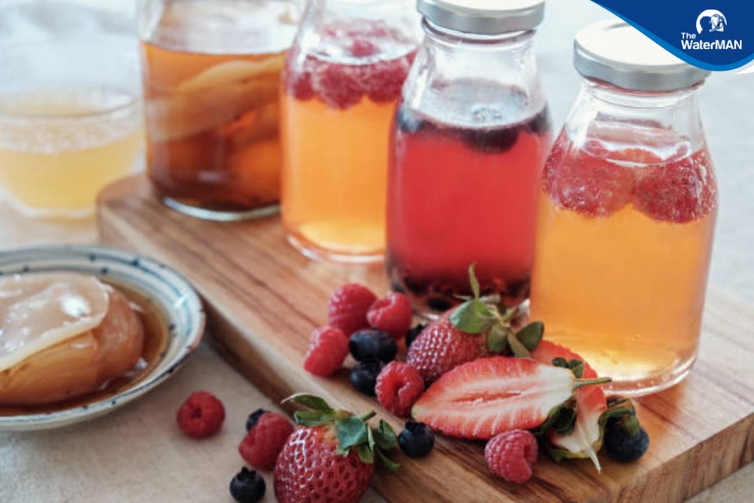 Bước 2: Ủ trà kombucha với trái cây