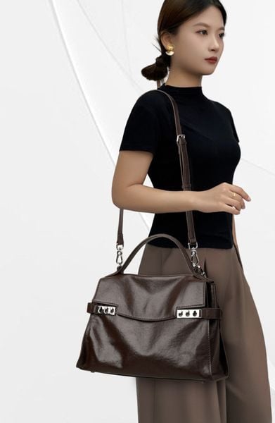 Túi Xách Nữ Công Sở Da Thật CCAMO RETRO Phong Cách Sang Trọng TUDA SBM414 : hình 2