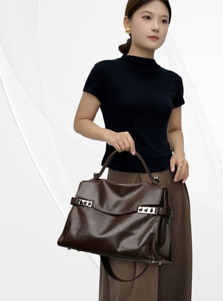 Túi Xách Nữ Công Sở Da Thật CCAMO RETRO Phong Cách Sang Trọng TUDA SBM414 : hình 3