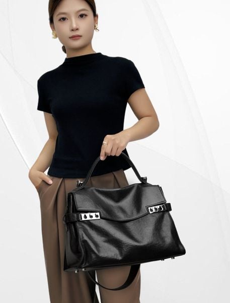 Túi Xách Nữ Công Sở Da Thật CCAMO RETRO Phong Cách Sang Trọng TUDA SBM414 : hình 4