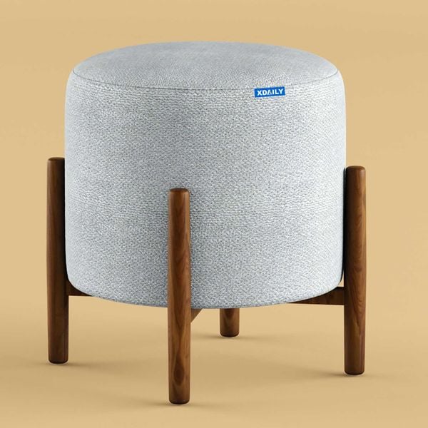 ghế đôn tròn chân gỗ