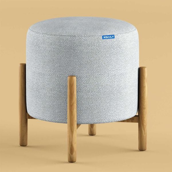 ghế đôn tròn chân gỗ