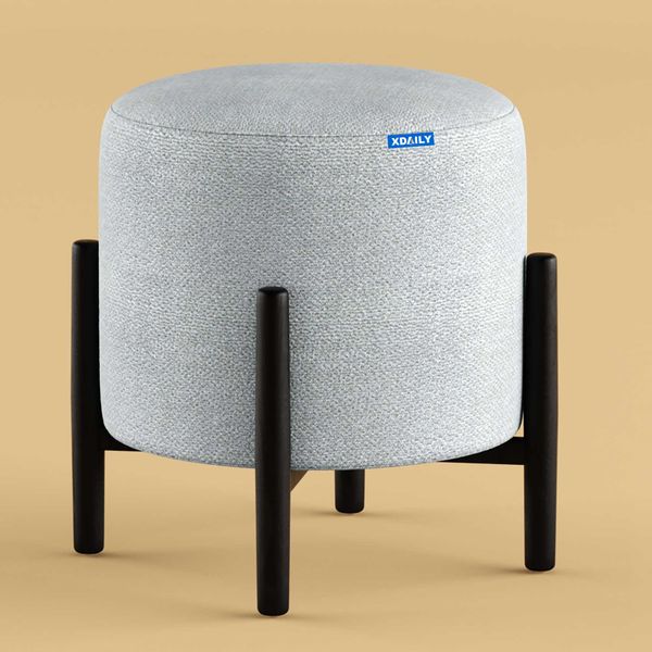 ghế đôn tròn chân gỗ