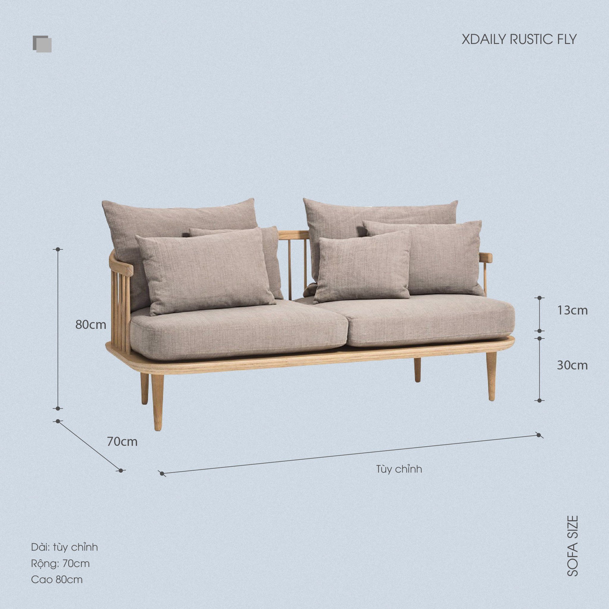 Sofa vang XDAILY - Rustic Fly