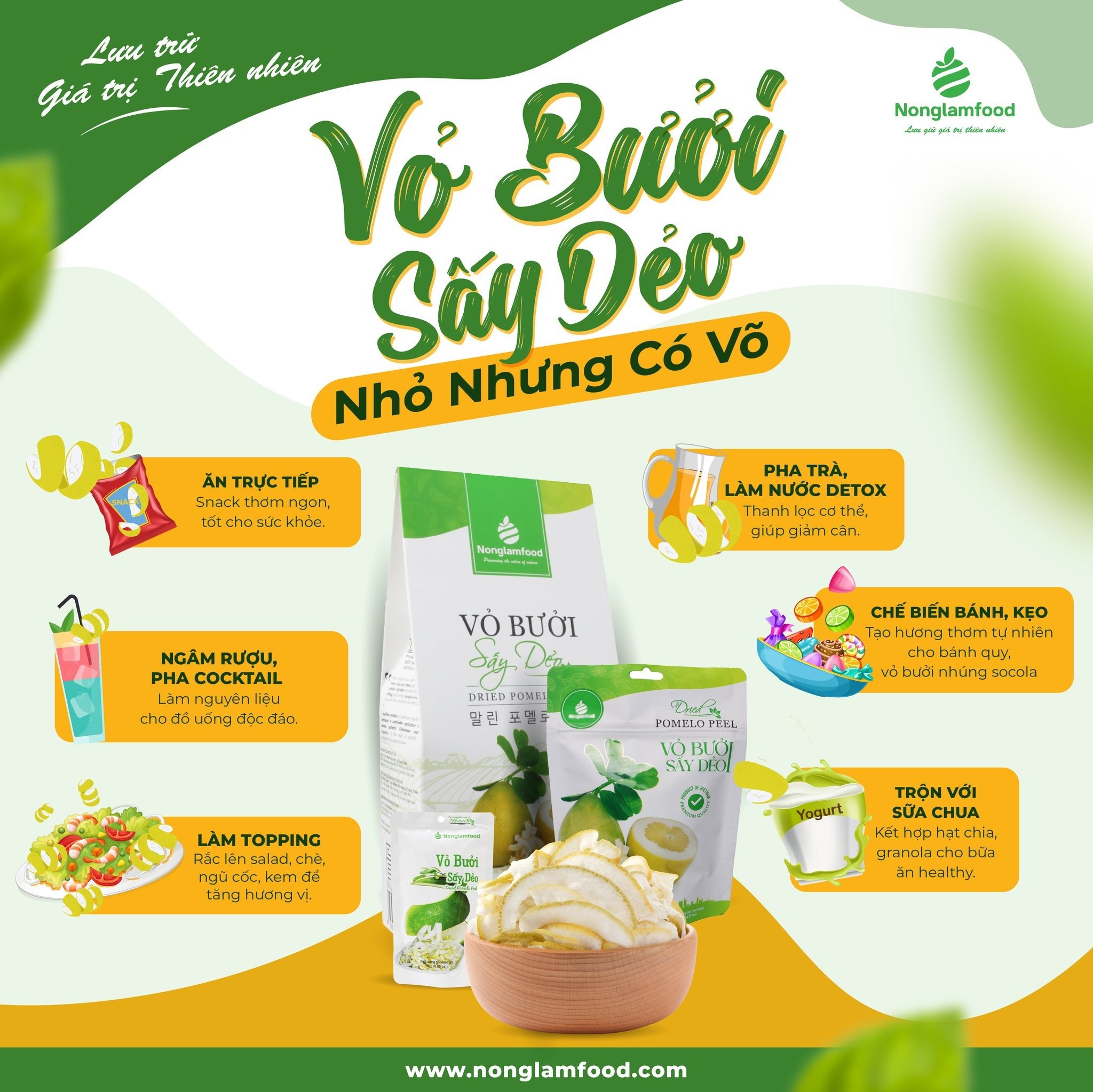 7 Cách Sử Dụng Vỏ Bưởi Sấy Dẻo – Từ Ăn Vặt Đến Nguyên Liệu Sáng Tạo