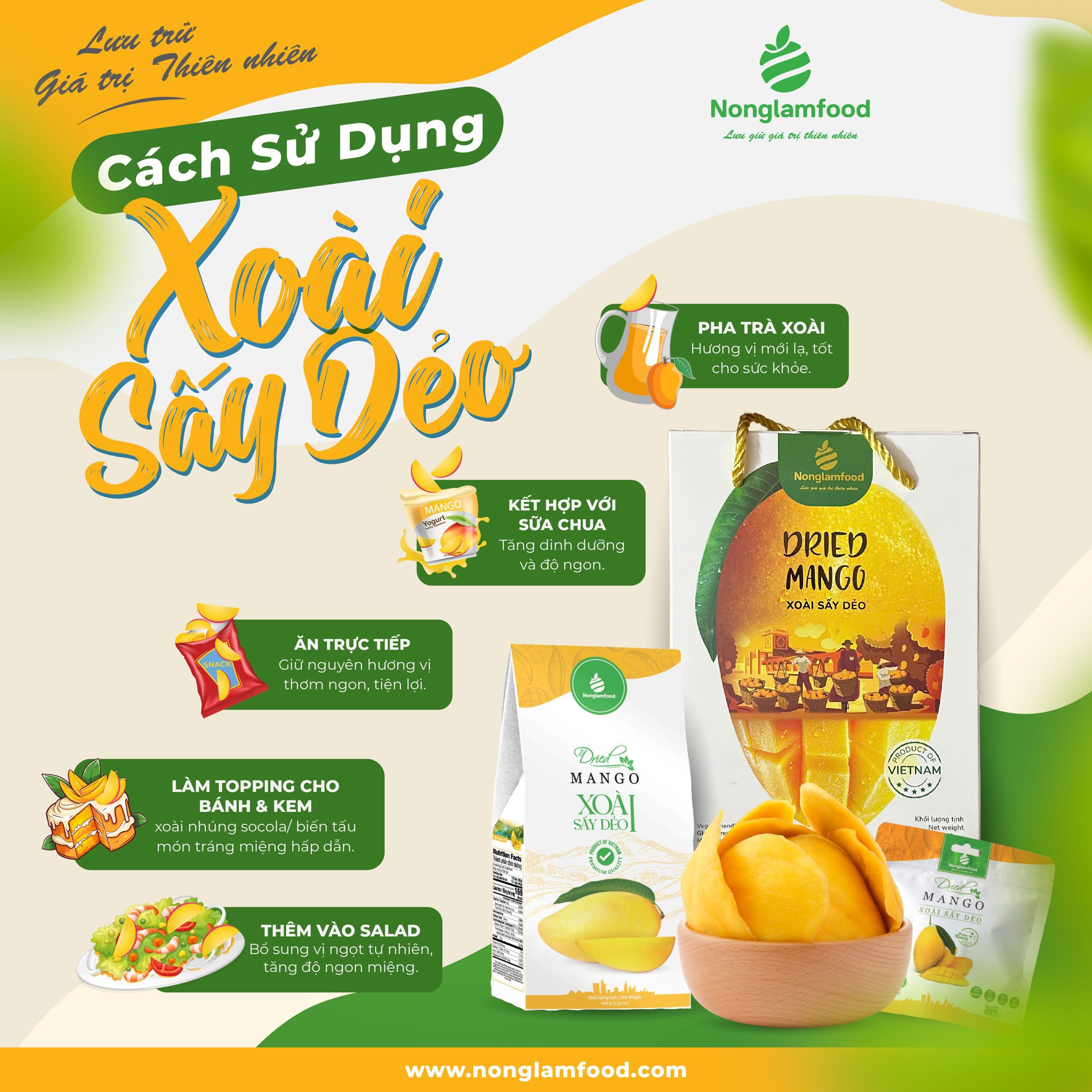 6 Cách Sử Dụng Xoài Sấy Dẻo – Ngon Miệng, Tiện Lợi và Tốt Cho Sức Khỏe