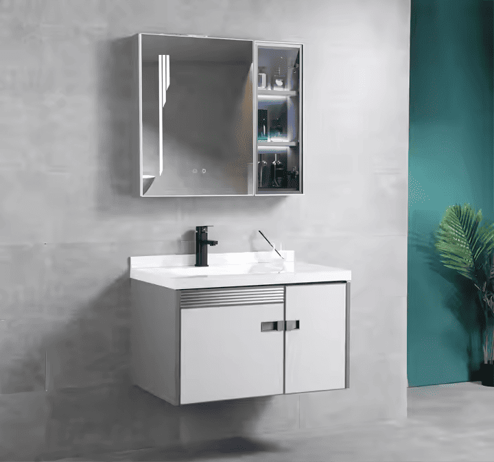 Tủ Chậu Lavabo Treo Tường Inox 304 + Nhựa PVC Chống Nước – Thiết Kế Hiện Đại, Bền Đẹp