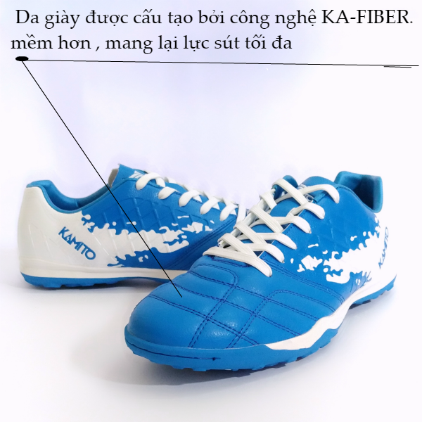 giày đá bóng kamito QH19 màu xanh trắng 
