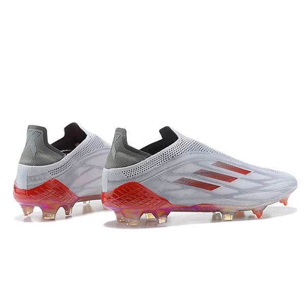 Giày bóng đá X Speedflow+ siêu nhẹ xám vạch đỏ đinh FG