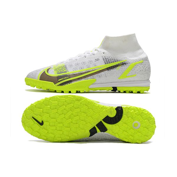 Giày đá bóng Nike Mercurial Superfly 8 elite đinh TF màu bạc, Xanh Lá thửa riêng cho cẩu thủ KYLIAN MBAPPE