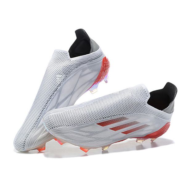 Giày bóng đá X Speedflow+ siêu nhẹ xám vạch đỏ đinh FG