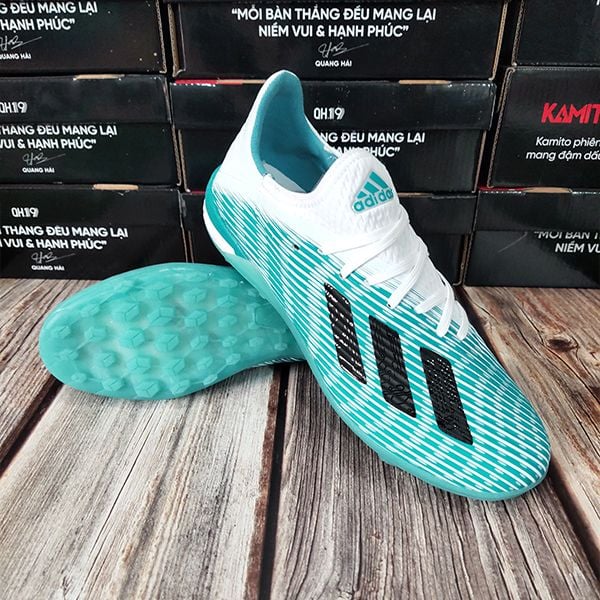 Giày đá bóng adidas X19.3 TF màu xanh trắng của shop giày đá bóng vizeno