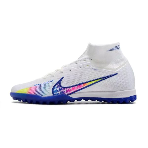 Giày đá bóng Nike Air Zoom Mercurial Superfly 9 Elite TF màu trắng vạch xanh