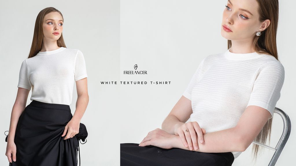 NEW ARRIVALS | WHITE TEXTURED T-SHIRT – FRESH LOOK, CLEAN VIBE