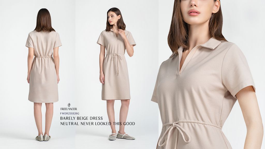 BARELY BEIGE DRESS - NEUTRAL NEVER LOOKED THIS GOOD