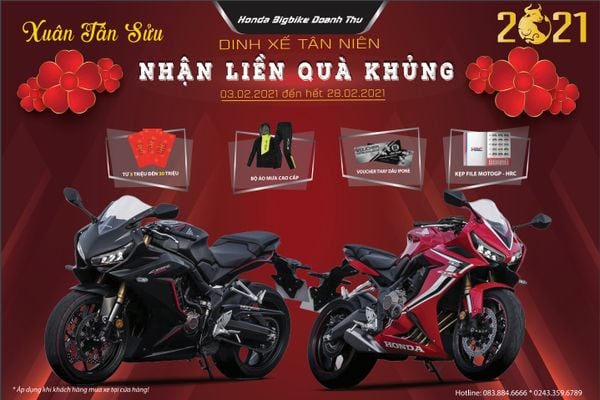 QUÀ TẶNG CHẤT KHI MUA XE PHÂN KHỐI LỚN HONDA DỊP TẾT TÂN SỬU