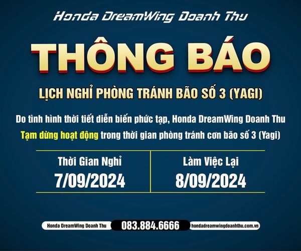 [THÔNG BÁO] LỊCH NGHỈ TRÁNH BÃO SỐ 3 (YAGI)