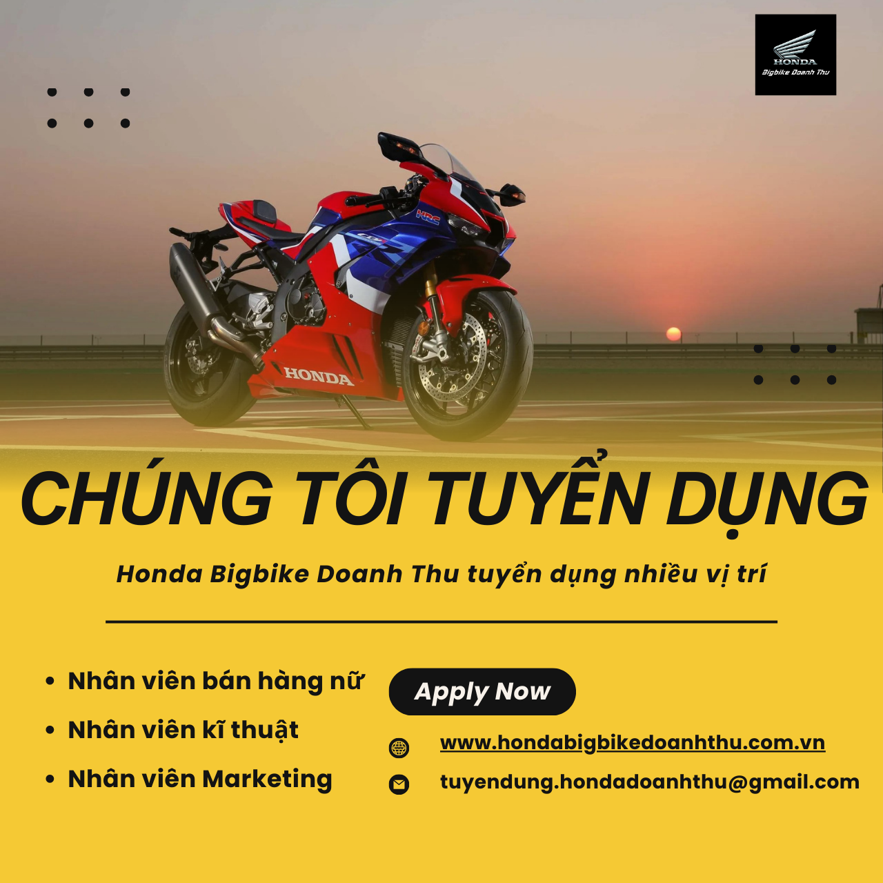 HONDA BIGBIKE DOANH THU [TUYỂN DỤNG]
