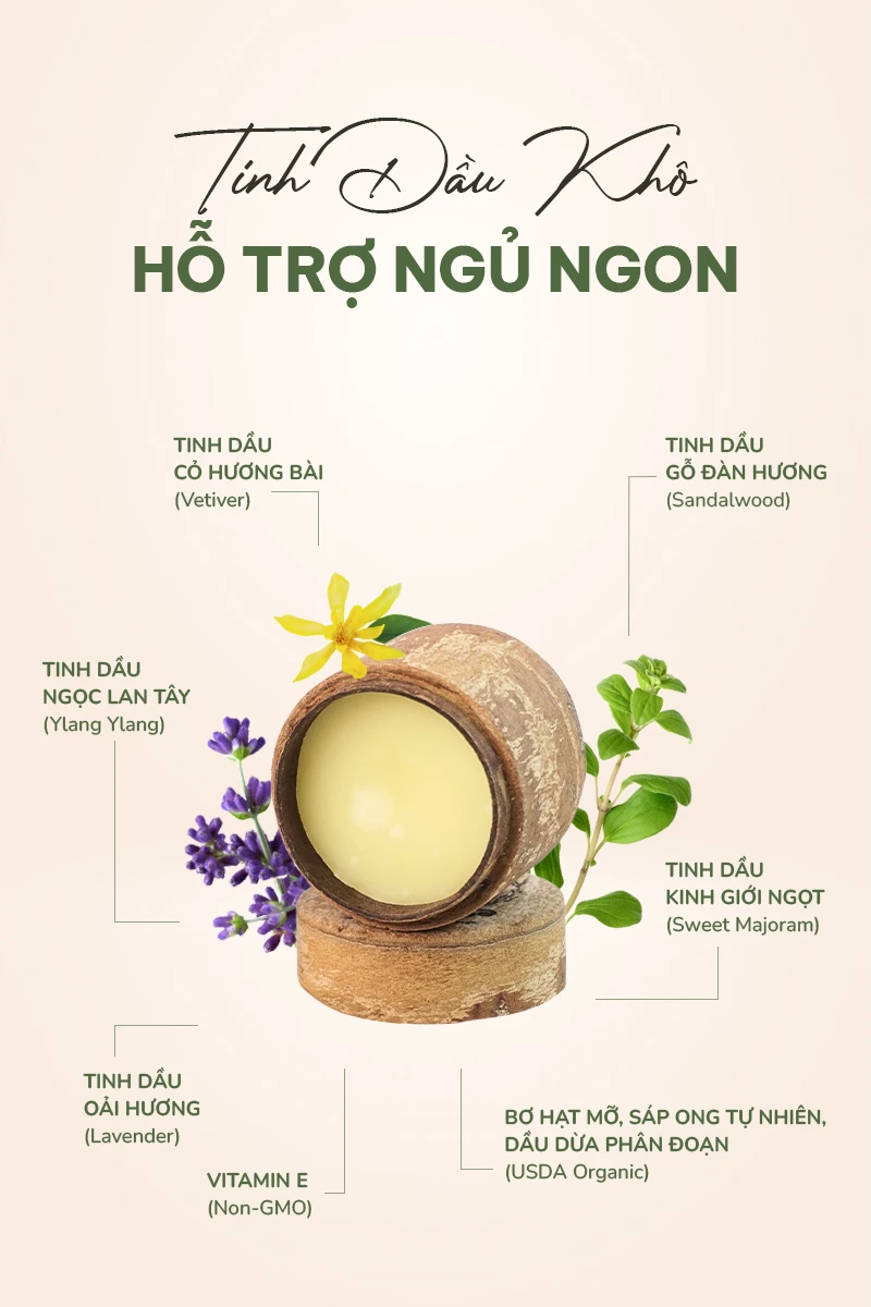 Công dụng tinh dầu khô hỗ trợ ngủ ngon