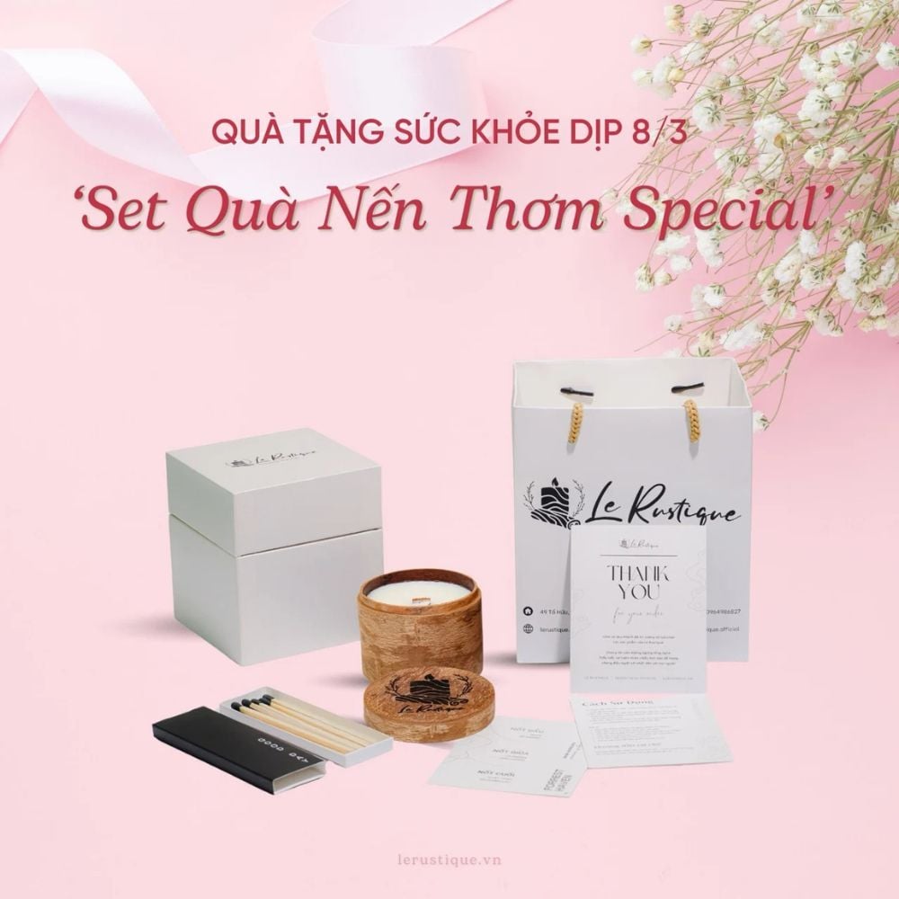 Set quà tặng nến thơm cao cấp cho 8/3 gồm những gì?