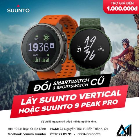 Trade-in old watch for Suunto Vertical & Suunto 9 Peak Pro