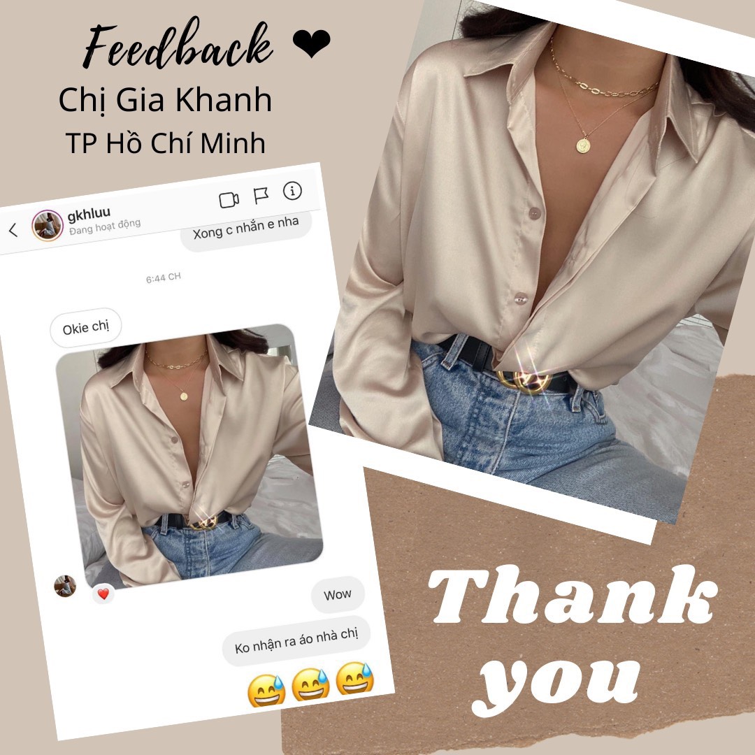Feeback Áo Sơ Mi Lụa Satin Cói Design