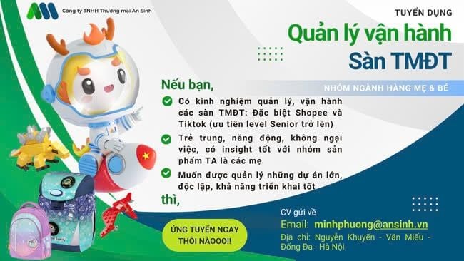 Vị trí: Nhân viên Vận hành Thương mại điện tử