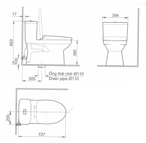 Bồn cầu INAX 1 khối - Grandhome Shop