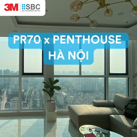 Thi công dán phim cách nhiệt 3M PR70 tại căn Penthouse cao cấp ở Hà Nội