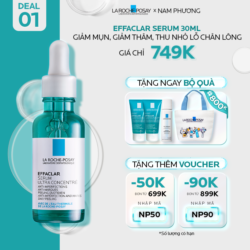 DEAL 1_ TINH CHẤT GIẢM MỤN, GIẢM THÂM VÀ SE KHÍT LỖ CHÂN LÔNG EFFACLAR SERUM 30ML
