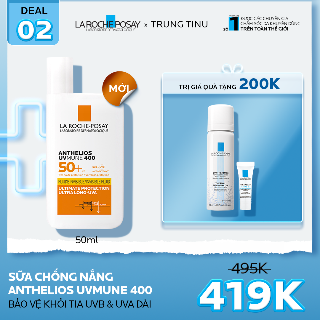 DEAL 2_ANTHELIOS UVMUNE 400 CHỐNG NẮNG TỐI ƯU KHỎI TIA UVB & UVA DÀI