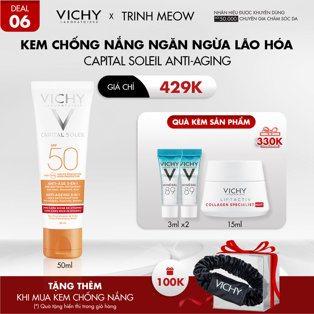 DEAL 6_KEM CHỐNG NẮNG NGĂN NGỪA LÃO HÓA  CAPITAL SOLEIL ANTI-AGING