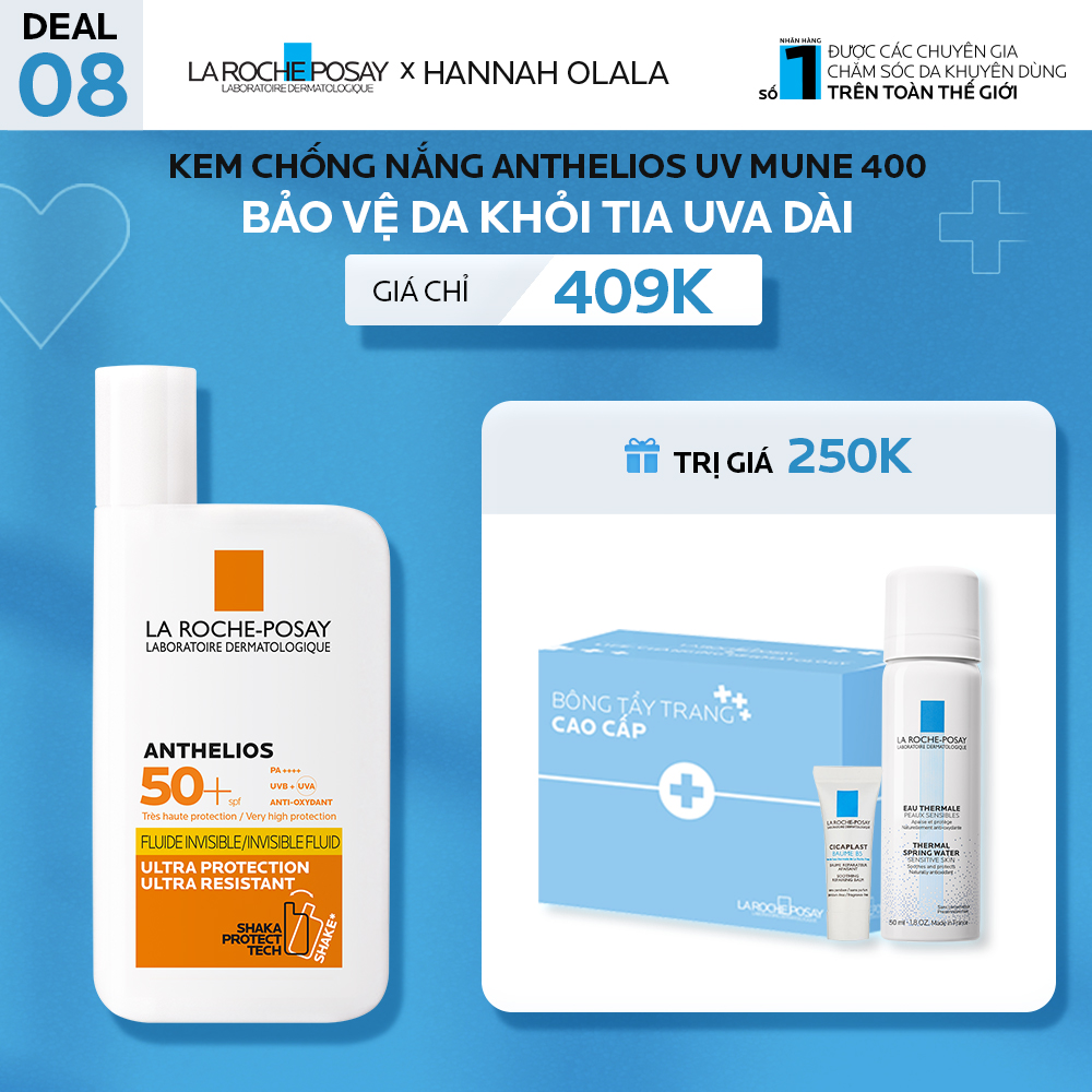 DEAL 8_KEM CHỐNG NẮNG ANTHELIOS UV MUNE 400 BẢO VỆ DA KHỎI TIA UVA DÀI