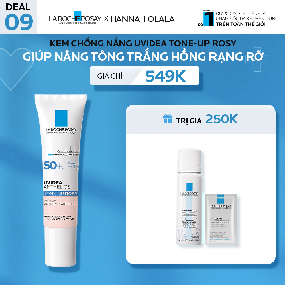 DEAL 9_KEM CHỐNG NẮNG UVIDEA TONE-UP ROSY GIÚP NÂNG TÔNG TRẮNG HỒNG RẠNG RỠ