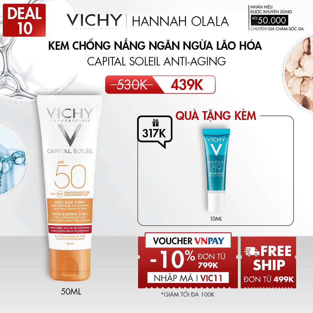 DEAL 10_KEM CHỐNG NẮNG NGĂN NGỪA LÃO HÓA  CAPITAL SOLEIL ANTI-AGING