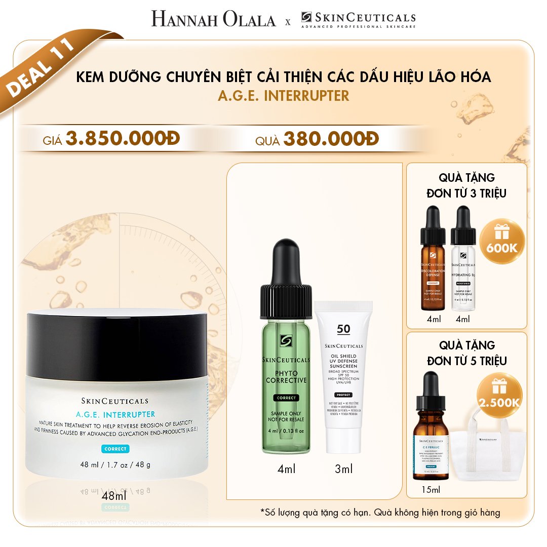 [Hannah x Jul] Kem dưỡng chuyên biệt Skinceuticals A.G.E. Interrupter giúp cải thiện các vấn đề lão hóa da và dưỡng da săn chắc 48ml