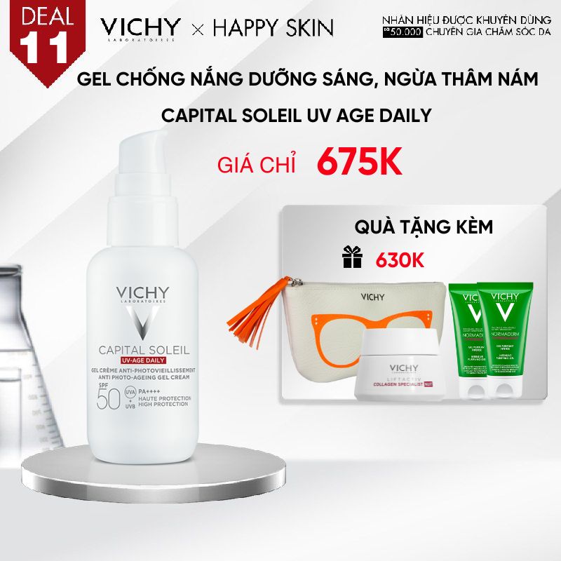 DEAL 11_GEL CHỐNG NẮNG DƯỠNG SÁNG, NGỪA THÂM NÁM CAPITAL SOLEIL UV AGE DAILY..