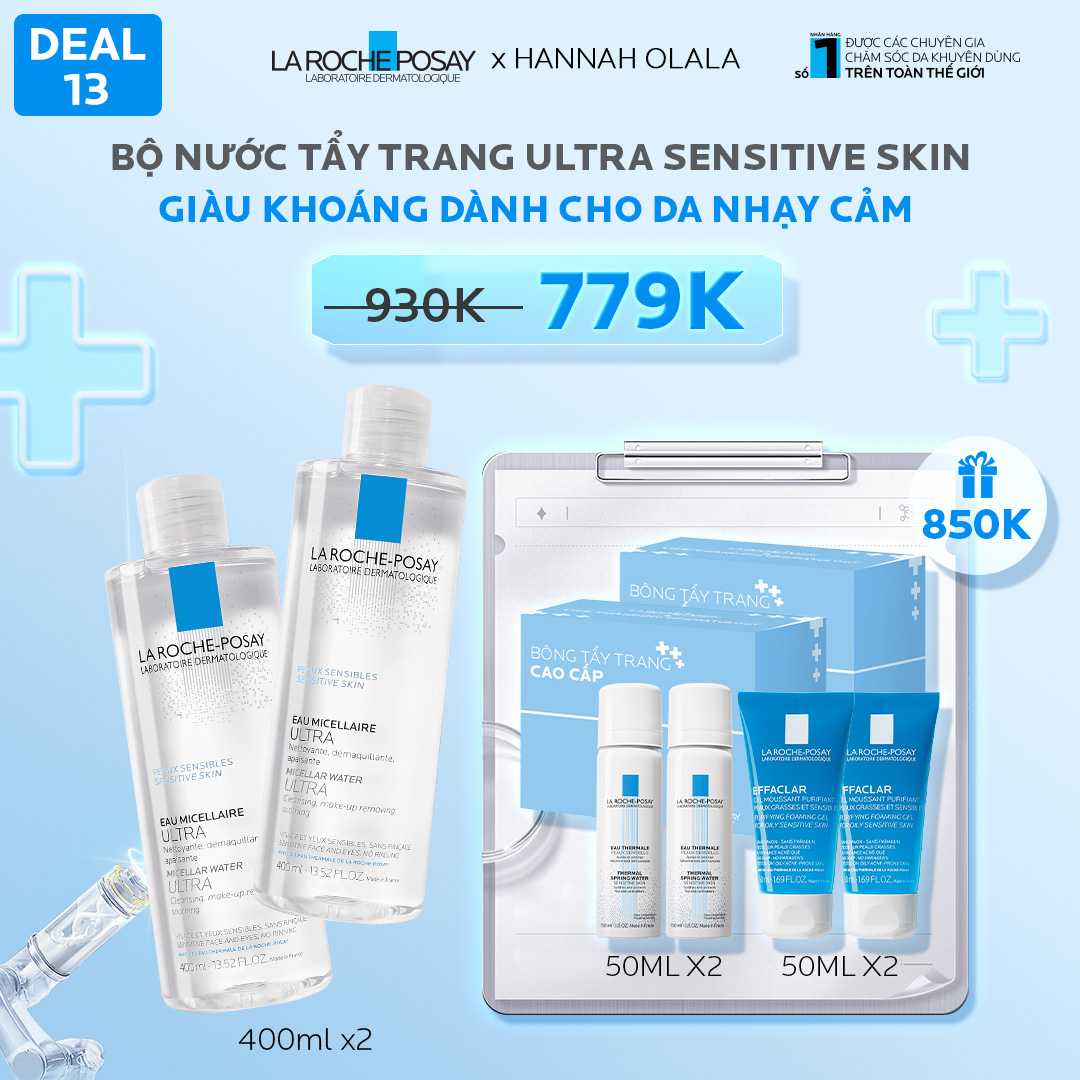 DEAL 13_BỘ NƯỚC TẨY TRANG ULTRA SENSITIVE SKIN GIÀU KHOÁNG DÀNH CHO DA NHẠY CẢM