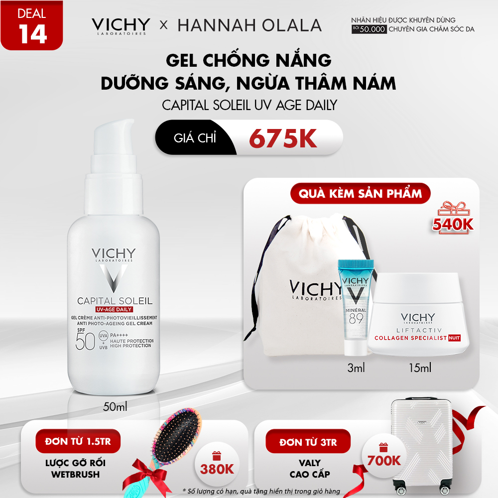 DEAL 14_GEL CHỐNG NẮNG DƯỠNG SÁNG, NGỪA THÂM NÁM CAPITAL SOLEIL UV AGE DAILY