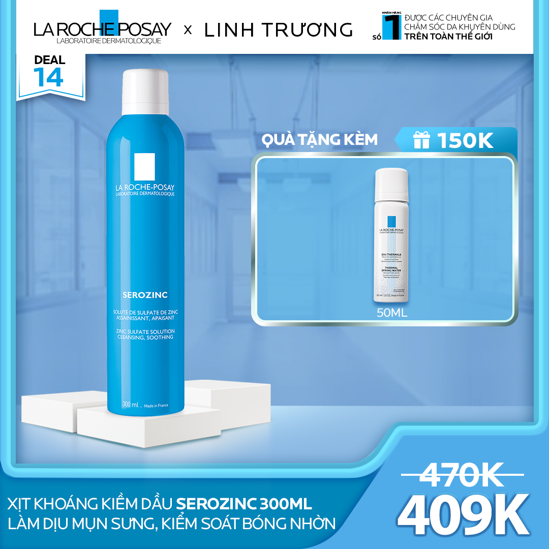 DEAL 14_XỊT KHOÁNG KIỀM DẦU SEROZINC LÀM DỊU MỤN SƯNG, KIỂM SOÁT BÓNG NHỜN