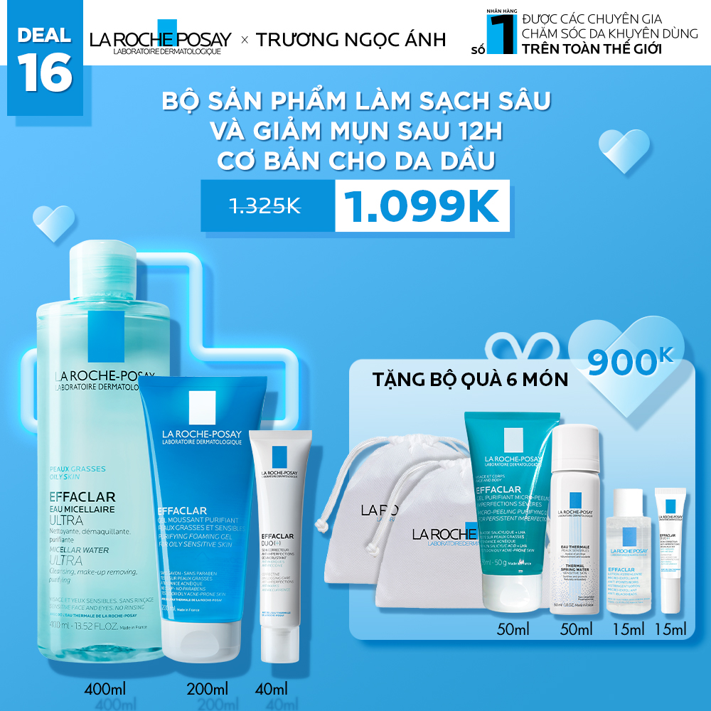DEAL 16_BỘ SẢN PHẨM LÀM SẠCH SÂU VÀ GIẢM MỤN SAU 12H CƠ BẢN CHO DA DẦU