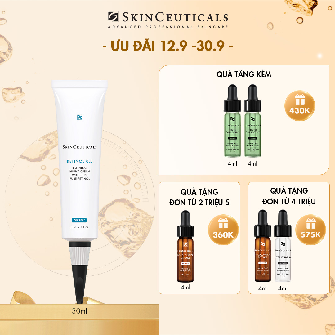 KEM DƯỠNG RETINOL 0.5 GIÚP TÁI TẠO & CẢI THIỆN KHUYẾT ĐIỂM, NGĂN NGỪA LÃO HÓA CHO DA