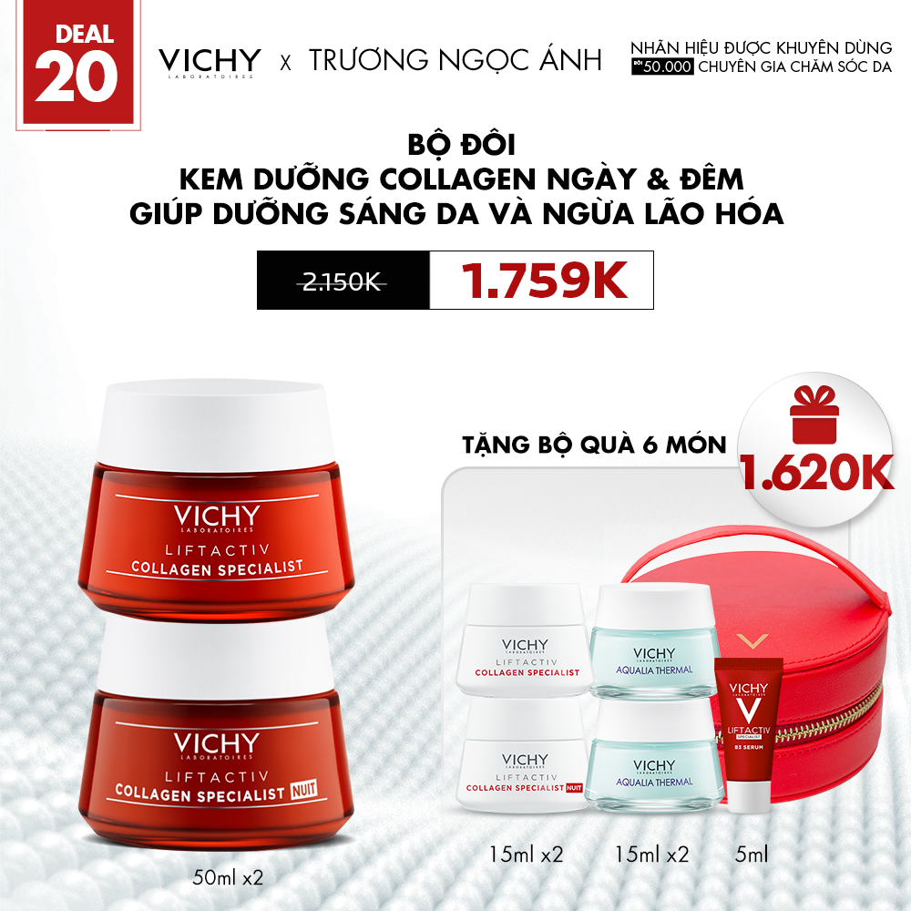 DEAL 20_BỘ ĐÔI KEM DƯỠNG COLLAGEN NGÀY & ĐÊM GIÚP DƯỠNG SÁNG DA VÀ NGỪA LÃO HÓA