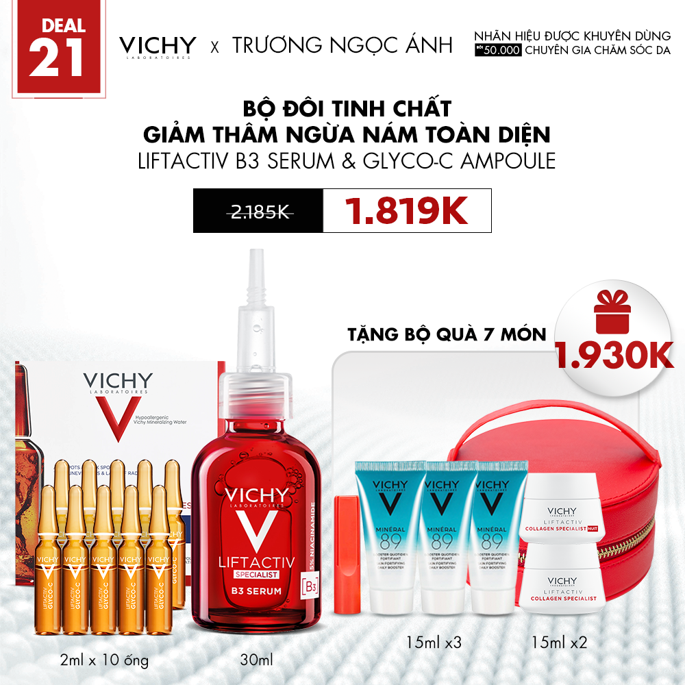 DEAL 21_BỘ ĐÔI TINH CHẤT GIẢM THÂM NGỪA NÁM TOÀN DIỆN LIFTACTIV B3 SERUM & GLYCO-C AMPOULE