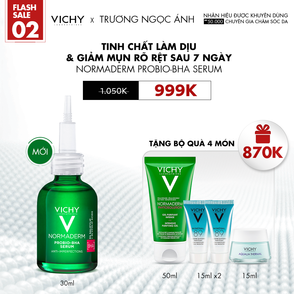 FLASHSALE 2_TINH CHẤT LÀM DỊU & GIẢM MỤN RÕ RỆT SAU 7 NGÀY NORMADERM PROBIO-BHA SERUM