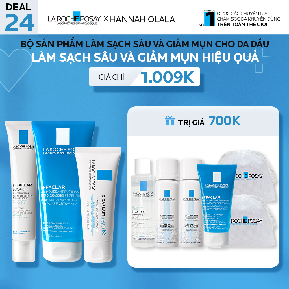 DEAL 24_BỘ SẢN PHẨM LÀM SẠCH SÂU VÀ GIẢM MỤN SAU 12H CƠ BẢN CHO DA DẦU